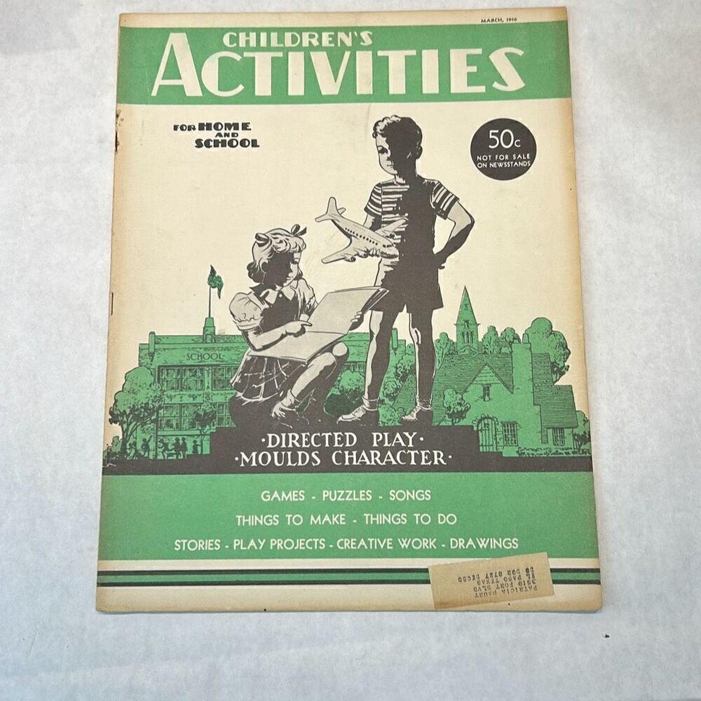 VTG Children's Activities For Home & School Magazine Book March 1950